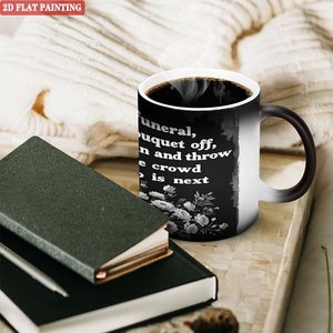 Daily Beverage Drinking <b>Cup</b> 11oz Frosted Black Ceramic Heat Color Changing <b>Magic</b> Mug - Product Image 2