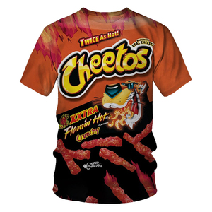 Camiseta de Verano con Estampado 3D de Papas Fritas <span class=keywords><strong>Cheetos</strong></span> para Hombre, Camiseta Informal con Estampado 3D de Aperitivos, Cuello Redondo, Estilo Hip-hop - Product Image 2