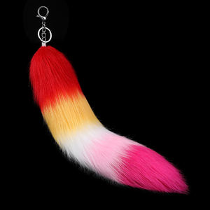 Llavero de Cola de Zorro de Peluche, Llavero de Cola de Lobo Therian para Fiestas y Cosplay - Product Image 6
