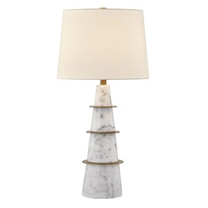 White Ribbed Ceramic Urn Modern Art Table Lamp | Eye-Catching Lighting for Hotel Lounge & Living Area - Product Image 3