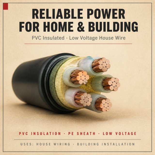 Industrial PVC Insulated PE Sheathed Single Core Low Voltage Power Electric Cable with UV Resistance and Fire-resistant Features