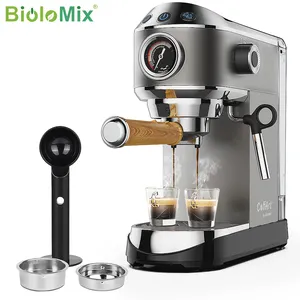 BioloMix-cafetera Espresso 2 en 1 con Espumador de leche, máquina de café de 20 Bar profesional con bomba de presión, capuchino y Latte