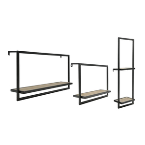 Estante de Metal galvanizado y madera montado en la pared juego de <span class=keywords><strong>3</strong></span> - Product Image 2