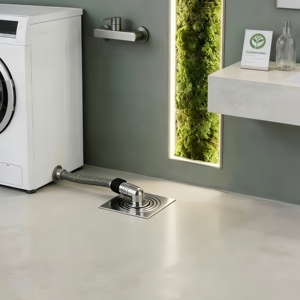 Sifone a pavimento quadrato in acciaio inox 304 cromato lucido, profondo, anti-odore, a connessione rapida, anticorrosione, per esterni e scantinati - Product Image 6