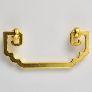 Chinese Style Zinc Alloy Drawer Handles Rectangle <b>Black</b> And Gold Durable Furniture Hardware - Product Image 4