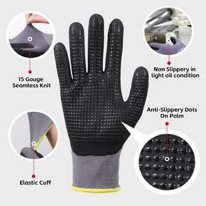 XINGYU 15G Nylon Spandex Construction Foam Nitrile Coated <strong>Gloves</strong> Construction Foam Nitrile Coated <strong>Gloves</strong> Dotted Safety <strong>Gloves</strong> - Product Image 3