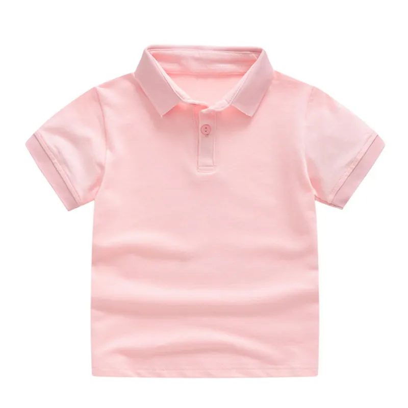 เสื้อโปโลสำหรับเด็ก,เสื้อยืดแขนสั้นผ้าฝ้าย100% สีล้วนระบายอากาศได้ดีสำหรับฤดูร้อน