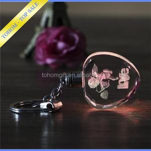 Meilleures ventes de porte-clés en cristal gravé au laser 3D, porte-clés en cristal vierge pour gravure au laser - Product Image 5
