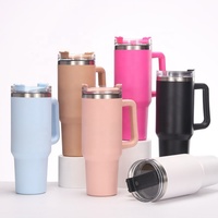 Mug Perjalanan Camping Personalisasi Grosir, Stainless Steel 40oz, Vakum Terisolasi, Tumbler Glitter Ramah Lingkungan, Pegangan Tangan, Tahan Panas