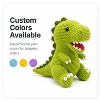 Nouvelle conception de peluche dinosaure verte tricotée, jouet en peluche dinosaure vert tricoté personnalisé, poupée animale dinosaure verte tricotée douce