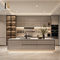 Meubles de cuisine en MDF finition peinte couleur personnalisée pour projet de construction de maison complète