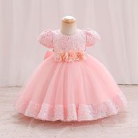Robe à paillettes Maxfree pour fille, robe de princesse pour fête de Noël et du Nouvel An, robe à fleurs avec nœud pour bébé, robe pour fête d'anniversaire d'enfants