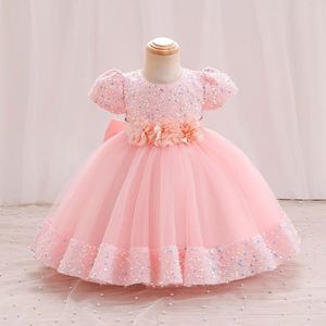 Robe à paillettes Maxfree pour fille, robe de princesse pour fête de Noël et du Nouvel An, robe à fleurs avec nœud pour bébé, robe pour fête d'anniversaire d'enfants - Product Image 2