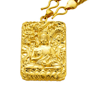 <span class=keywords><strong>Collana</strong></span> con Pendente Buddha Vintage Placcato in <span class=keywords><strong>Oro</strong></span> Giallo 24k per <span class=keywords><strong>Uomo</strong></span>, con <span class=keywords><strong>Catena</strong></span> Classica alla Moda, Regalo Perfetto per Uomini e Donne - Product Image 2