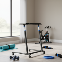 Support de vélo pliable pour cycliste avec roulettes, commande par bouton, cadre métallique verrouillable pour le fitness cycliste