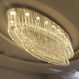 Hotel Creative Spiral Circle Design Chandelier Modern Chinese Design Chandelier <b>Light</b> Crystal Chandelier Ceiling Luxury - Product Image 1