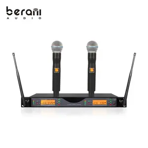 Berani BUR24D高品质无线手持耳机麦克风系统便携式无线麦克风灰色黑色手机
