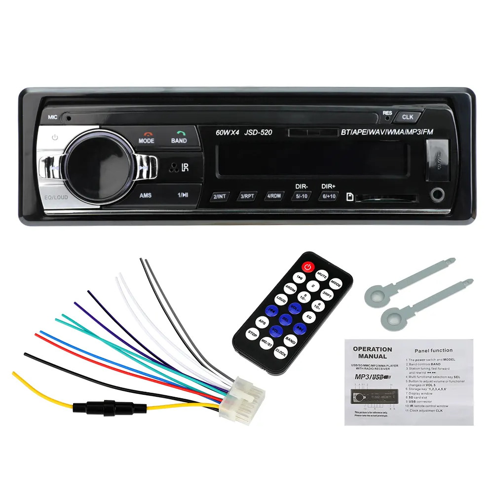 Reproductor MP3 para coche, Radio de voltaje de 12V, USB, AUX, FM, Bluetooth, 2022