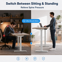 Bureau debout, réglable en hauteur avec un seul moteur, style ingénierie, personnalisable
