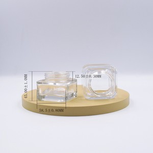Tùy Chỉnh Độc Đáo 50G Vuông Kem Lọ Thủy Tinh Với Giống Nhau Đôi Lớp Cap OEM Mỹ Phẩm Mặt Mắt Kem Container Bao Bì - Product Image 4