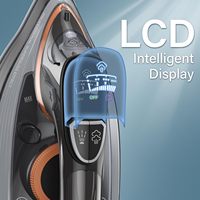 Besi listrik LCD LED tinggi 3000W, dengan Soleplate keramik, Vapor besi uap genggam untuk fungsi kering bersertifikat GS