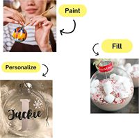 Décoration de sapin de Noël, grande boule en plastique transparente de 8 cm