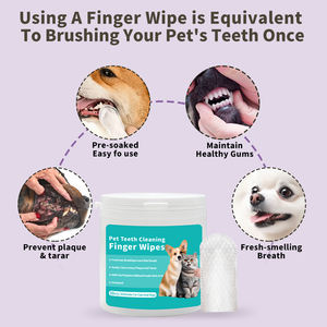 Vendita calda Custom Pet Dental Finger Wipes per cani pulizia denti alito fresco igiene dentale - Product Image 4