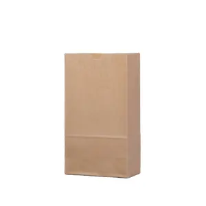 Wholesale custom logo paper bag food grade brown Kraft take away bag