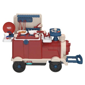 <span class=keywords><strong>3</strong></span> in 1 coltelleria in treno su auto Trolley giocattolo per bambini simulazione cucina finta Play House Set con musica volante - Product Image 1