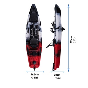 HDPE 12ft người duy nhất đại dương chèo thuyền đạp Kayak mới nóng bán cứng nhựa LSF thể thao dưới nước PE kayak - Product Image 4