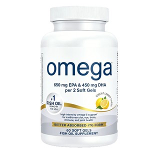 Gélules d'<span class=keywords><strong>huile</strong></span> <span class=keywords><strong>de</strong></span> poisson RTG Omega 3, 1280 mg d'Oméga-3 au total avec 650 mg d'EPA, 450 mg <span class=keywords><strong>de</strong></span> DHA, soutien pour le cœur, le cerveau, les yeux, les articulations et le système immunitaire, saveur citron - Product Image 4