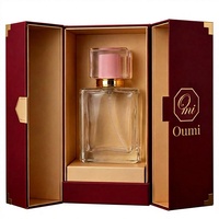 Flacon pulvérisateur de parfum carré en verre transparent de 50 ml, sérigraphie, marquage à chaud, conteneur de parfum rechargeable pour emballage cosmétique