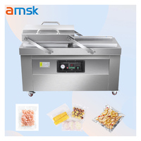Machine d'emballage sous vide à double chambre DZ-700 100L, pompe à vide automatique, plateau plat, céréales, viande, fromage, sacs sous vide commerciaux