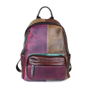 Mochila de Cuero Vacuno Genuino Andong para Mujer, Estilo Vintage, Color Aleatorio, Gran Capacidad, Bolsos de Hombro de Viaje, Mochilas para Damas - Product Image 6