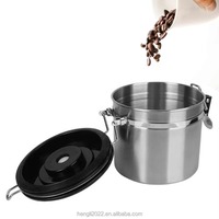 Récipient à café avec valve CO2, couvercle hermétique, conserve la fraîcheur, boîte de conservation en acier inoxydable, ustensiles à café pour grains de café