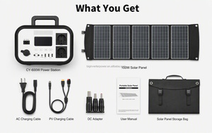 Station d'alimentation portable LiFePO4 600W 576Wh OEM ODM, kit générateur solaire EU 220V avec panneau solaire pliable 100W pour camping et camping-car - Product Image 6