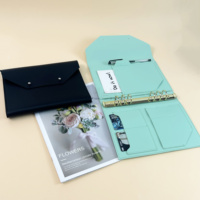 Classeur à anneaux en cuir Pu A5 pour enseignant Classeur à anneaux Classeur à anneaux Classeur Porte-cartes Téléphone Portefeuille Pochette de documents