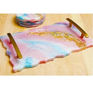 Plateau de service en résine de luxe de qualité supérieure pour les repas, l'heure du thé, les collations, la présentation de table décorative et les occasions spéciales - Product Image 1