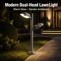 Lampe LED d'extérieur architecturale à anneau creux, lumière blanche chaude 3000K, diffuseur PC, anti-rouille, pour poteaux de paysage, idéale pour les places publiques et les parcs