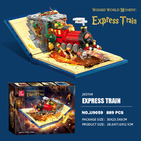JIESTAR JJ9059 889 pièces Série Cinéma Train Express de Poudlard Modèle de Blocs de Construction Ornementaux Jouet Éducatif Technique Cadeau de Fête