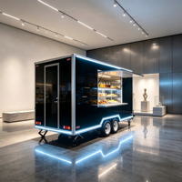 Remorque de cuisine mobile complète en fibre de verre et aluminium pour la vente de fast-food, snacks, hot-dogs, pizza et glaces aux États-Unis