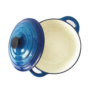 Casserole en fonte émaillée de 24 cm de diamètre au design classique et minimaliste, avec deux poignées et couvercle écologique pour la cuisson domestique - Product Image 2