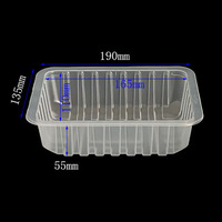 Boîtes d'emballage en plastique PP transparentes de qualité alimentaire jetables, adaptées à l'emballage et à la vente de produits carnés en supermarchés
