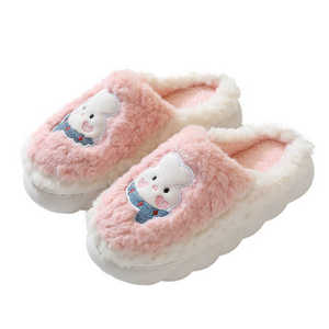 Offre Spéciale vente en gros TPR semelle floue pantoufles femmes en peluche tissu chaussure supérieure fourrure pantoufles pour les femmes avec les plus populaires - Product Image 6