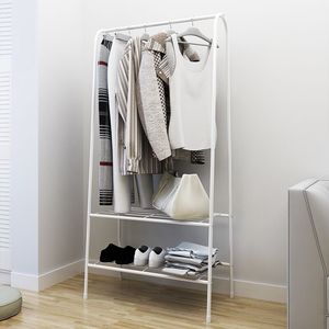 Metal <b>clothes</b> <b>rack</b>, floor-standing bedroom coat <b>rack</b>, household <b>clothes</b> drying <b>rack</b>, indoor and outdoor <b>clothes</b> hanger. - Product Image 2