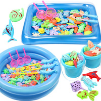 Gratis Pengiriman Satu Item Mainan Pancing Magnetik Plastik Anak-anak Set Kolam Renang-Sempurna untuk Kios Pasar Malam Pancing Tiup Anak-anak