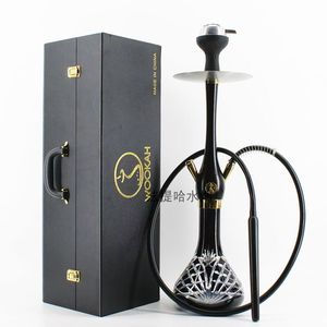 Cachimba de madera con base de vidrio |   Cachimba Premium Estilo Wookah |   Cachimba Artesanal—Ideal para Salones y Uso Doméstico - Product Image 3