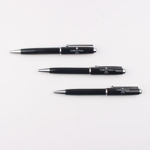 Bolígrafo de Acero Inoxidable Negro con Logotipo Personalizado para Hotel - Product Image 5