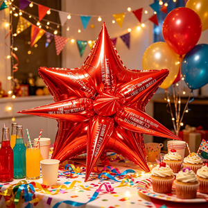 Party Love Crafted from high-quality foil material Balloon Estrella Multipuntas Red 26 Inch 66 Cm 12 Pcs Bag - Product Image 5