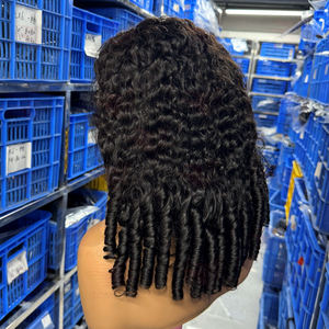 Venta al por mayor de fábrica 250% 300% 13x4 Frontal 100% cabello humano encaje Frontal sin pegamento doble <span class=keywords><strong>dibujo</strong></span> Peluca de pelo rizado birmano - Product Image 3